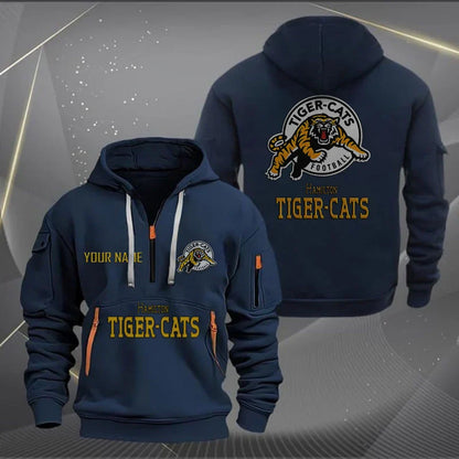 [FAN EXCLUSIVE] NEW CUSTOMIZED CFL04 HAM HAMILTON TIGER-CATS MUTICOLOR QUARTER ZIP HOODIE
