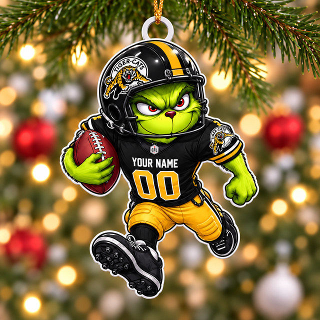 [FAN EXCLUSIVE] NEW CUSTOMIZED CFL04 HAM HAMILTON TIGER-CATS CHRISTMAS ACRYLIC ORNAMENT