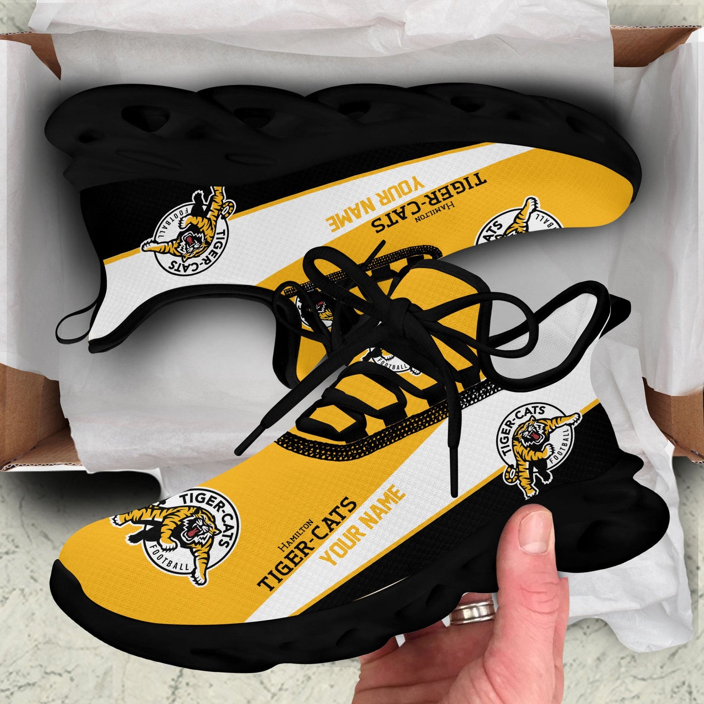[FAN EXCLUSIVE] NEW CUSTOMIZED CFL04 HAM HAMILTON TIGER-CATS MAX SOUL SHOES