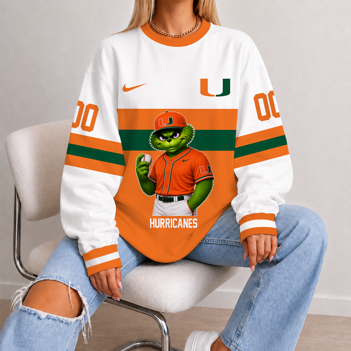 [FAN FAVORITE] NEW CUSTOMIZED NCAA CWS04 MIH MIAMI HURRICANES UNISEX SWEATSHIRT