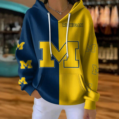 [FAN FAVORITE] NEW CUSTOMIZED NCAA MFF04 MIW MICHIGAN WOLVERINES RIBBED HOODIE & SWEATSHIRT