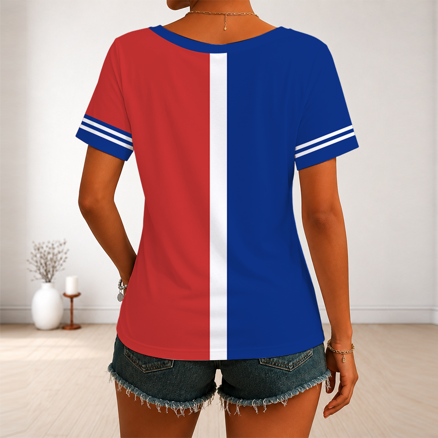[FLASH SALE] NEW CUSTOMIZED MLB04 CCS CHICAGO CUBS V-NECK FEMALE SHIRT