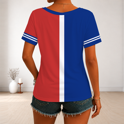 [FLASH SALE] NEW CUSTOMIZED MLB04 CCS CHICAGO CUBS V-NECK FEMALE SHIRT