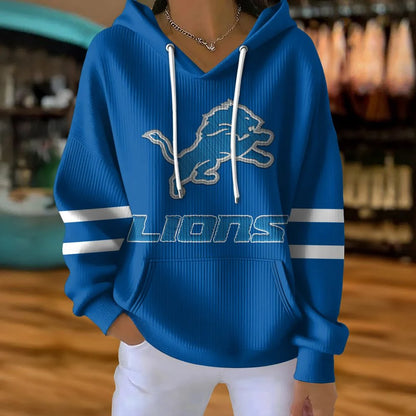 [SPECIAL OFFER] NEW CUSTOMIZED NFL04 DTL DETROIT LIONS RIBBED HOODIE & SWEATSHIRT
