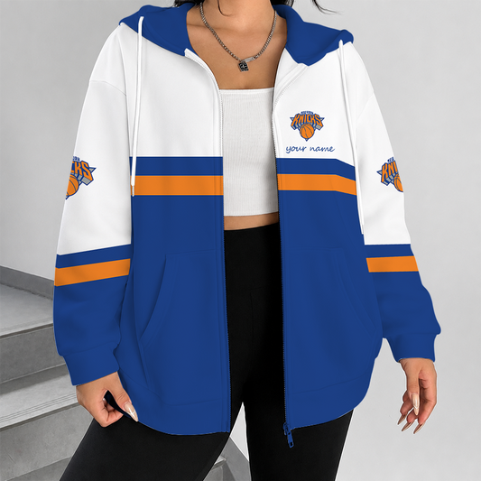 [HOT DEAL] NEW CUSTOMIZED NBA04 NYK NEW YORK KNICKS ZIP HOODIE