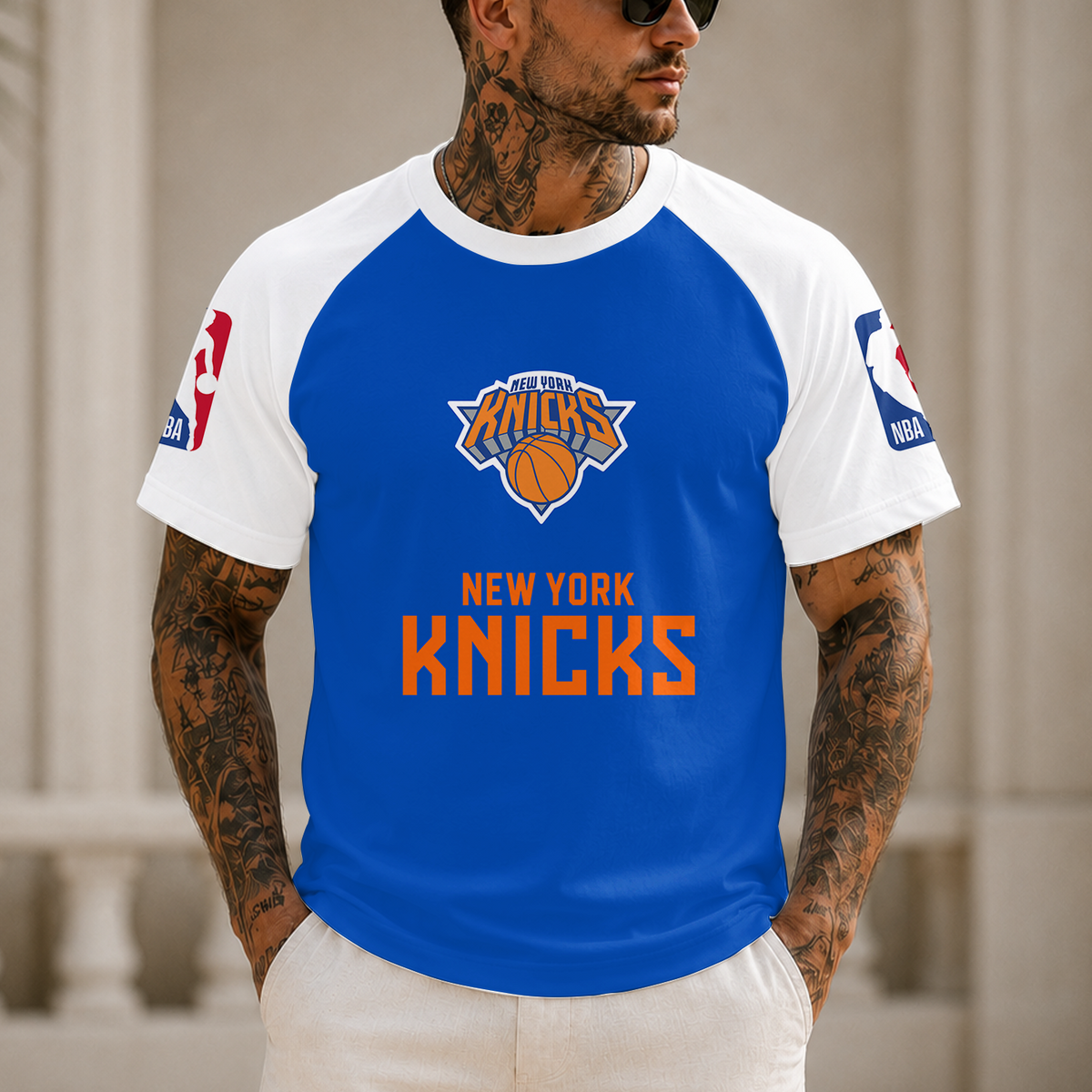 [HOT DEAL] NEW CUSTOMIZED NBA04 NYK NEW YORK KNICKS RAGLAN TEE