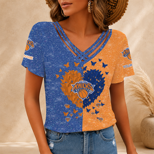 [HOT DEAL] NEW CUSTOMIZED NBA04 NYK NEW YORK KNICKS V-NECK SHIRT
