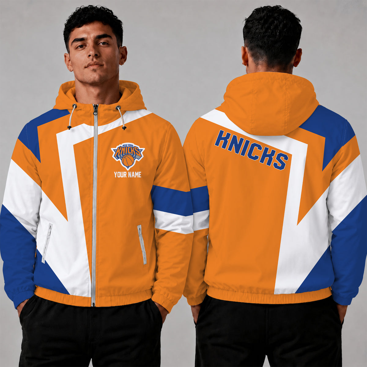 [HOT DEAL] NEW CUSTOMIZED NBA04 NYK NEW YORK KNICKS WINDBREAKER JACKET
