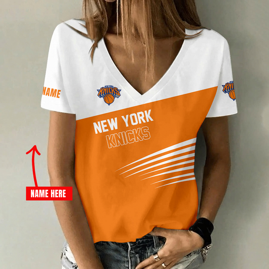 [HOT DEAL] NEW CUSTOMIZED NBA04 NYK NEW YORK KNICKS V-NECK FEMALE SHIRT