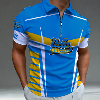 [FAN FAVORITE] NEW CUSTOMIZED NCAA MAM04 UCB UCLA BRUINS STRAPPY POLO SHIRT
