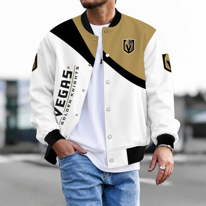 [SUPER SALE] NEW CUSTOMIZED NHL04 VGK VEGAS GOLDEN KNIGHTS SATIN VARSITY JACKET & BASEBALL JACKET