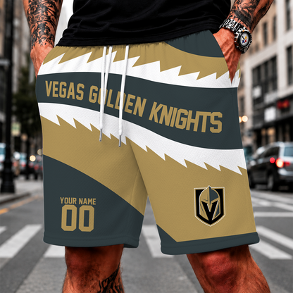 [SUPER SALE] NEW CUSTOMIZED NHL04 VGK VEGAS GOLDEN KNIGHTS SHORT PANTS