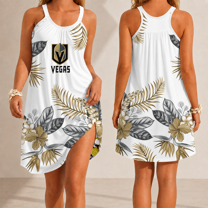 [SUPER SALE] NEW CUSTOMIZED NHL04 VGK VEGAS GOLDEN KNIGHTS CAMISOLE DRESS