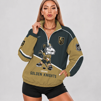 [SUPER SALE] NEW CUSTOMIZED NHL04 VGK VEGAS GOLDEN KNIGHTS V-NECK ZIPPER SWEATSHIRT JACKET
