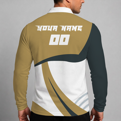 [SUPER SALE] NEW CUSTOMIZED NHL04 VGK VEGAS GOLDEN KNIGHTS MEN LONG SLEEVE POLO