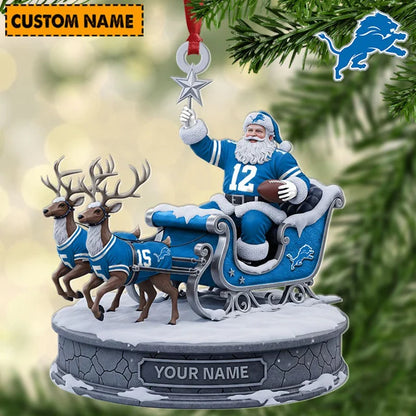 [SPECIAL OFFER] NEW CUSTOMIZED NFL04 DTL DETROIT LIONS CHRISTMAS ACRYLIC ORNAMENT