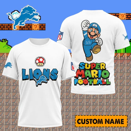 [SPECIAL OFFER] NEW CUSTOMIZED NFL04 DTL DETROIT LIONS SUPER MARIO T-SHIRT, HOODIE, ZIP HOODIE