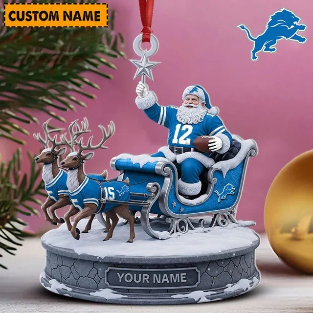 [SPECIAL OFFER] NEW CUSTOMIZED NFL04 DTL DETROIT LIONS CHRISTMAS ACRYLIC ORNAMENT