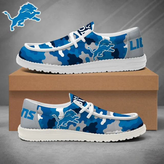 [SPECIAL OFFER] NEW CUSTOMIZED NFL04 DTL DETROIT LIONS LOAFER SHOES