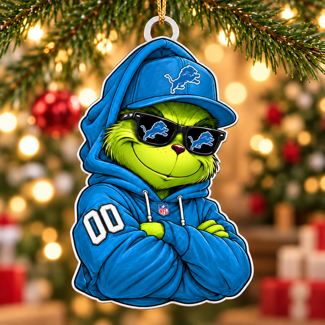 [SPECIAL OFFER] NEW CUSTOMIZED NFL04 DTL DETROIT LIONS CHRISTMAS ACRYLIC ORNAMENT
