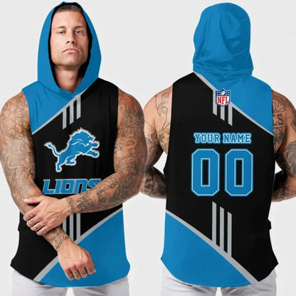 [SPECIAL OFFER] NEW CUSTOMIZED NFL04 DTL DETROIT LIONS HOODED TANK TOP
