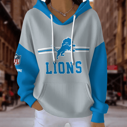 [SPECIAL OFFER] NEW CUSTOMIZED NFL04 DTL DETROIT LIONS RIBBED HOODIE & SWEATSHIRT