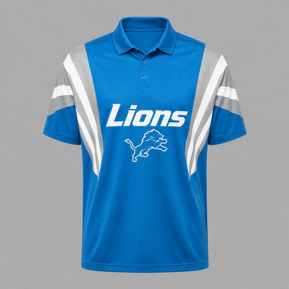 [SPECIAL OFFER] NEW CUSTOMIZED NFL04 DTL DETROIT LIONS POLO SHIRT