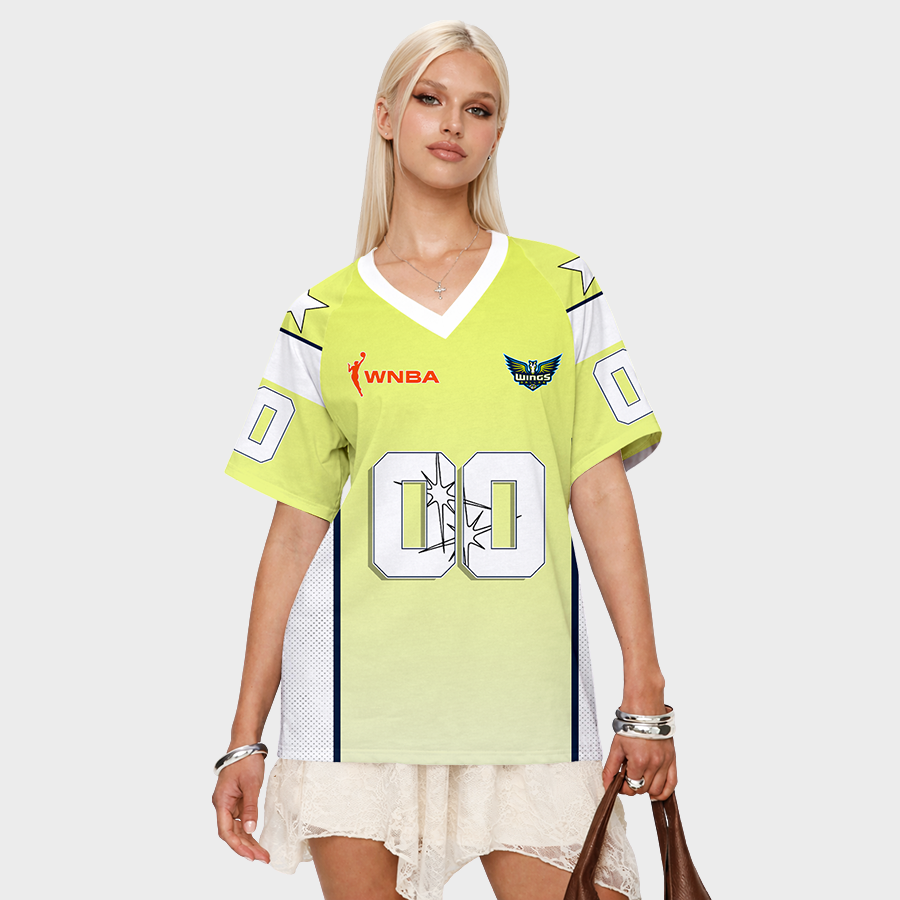 LIMITED EDITION - NEW CUSTOMIZED WNBA04 DLW DA WINGS V-NECK BASKETBALL JERSEY