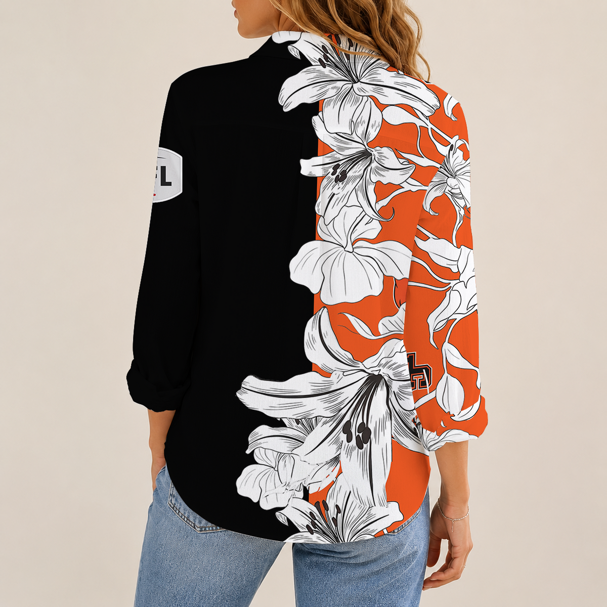[FAN EXCLUSIVE] NEW CUSTOMIZED CFL05 BCL BC LIONS STRAPPY WOMEN CASUAL SHIRT