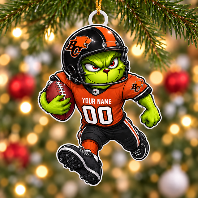 [FAN EXCLUSIVE] NEW CUSTOMIZED CFL05 BCL BC LIONS CHRISTMAS ACRYLIC ORNAMENT
