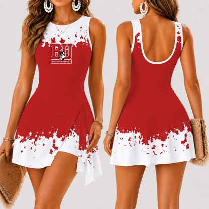 [FAN FAVORITE] NEW CUSTOMIZED NCAA MFF05 BUT BOSTON UNIVERSITY TERRIERS WOMEN'S SUMMER SKORT DRESS