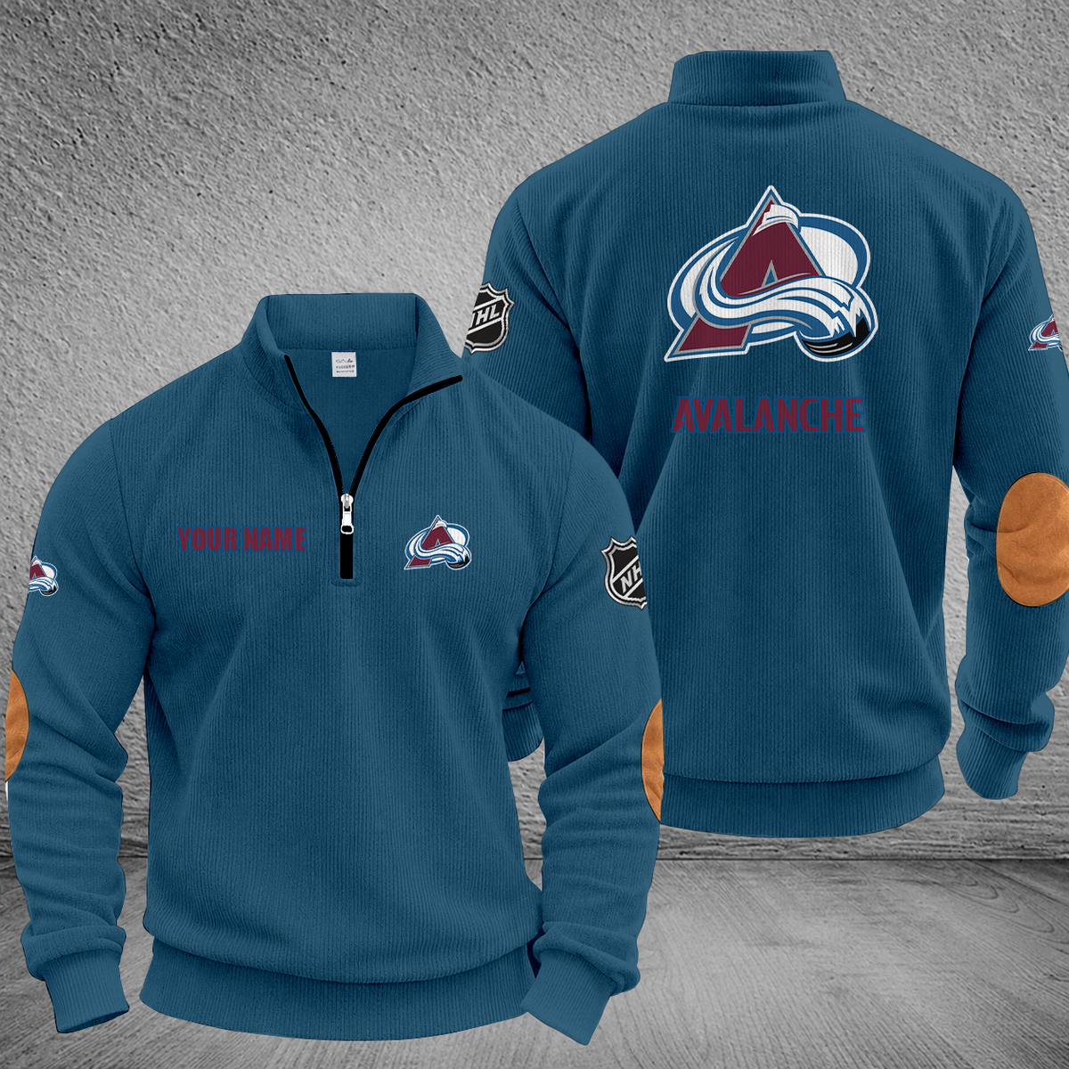 [SUPER SALE] NEW CUSTOMIZED NHL05 CAL COLORADO AVALANCHE MULTICOLOR STRIPED QUATER ZIP SWEATSHIRT
