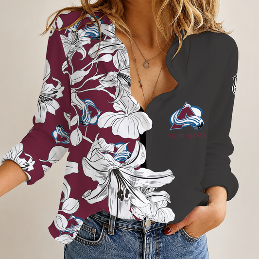 [SUPER SALE] NEW CUSTOMIZED NHL05 CAL COLORADO AVALANCHE WOMEN CASUAL SHIRT