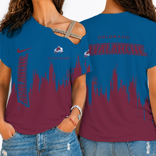 [SUPER SALE] NEW CUSTOMIZED NHL05 CAL COLORADO AVALANCHE SHOULDER SHIRT