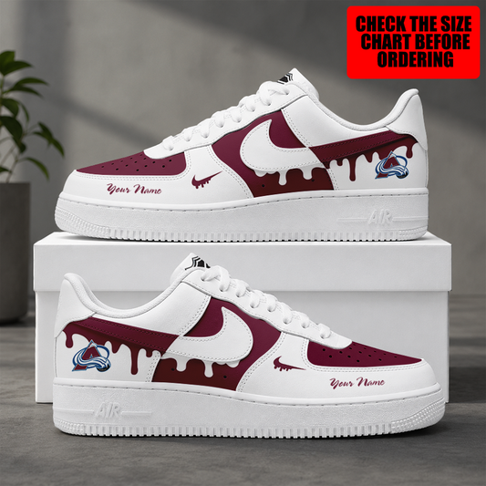 [SUPER SALE] NEW CUSTOMIZED NHL05 CAL COLORADO AVALANCHE AF1 SHOES