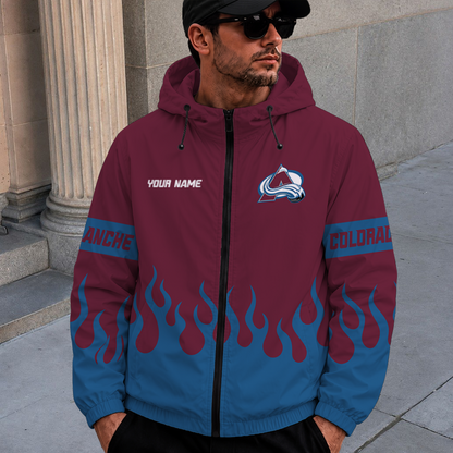 [SUPER SALE] NEW CUSTOMIZED NHL05 CAL COLORADO AVALANCHE WINDBREAKER JACKET