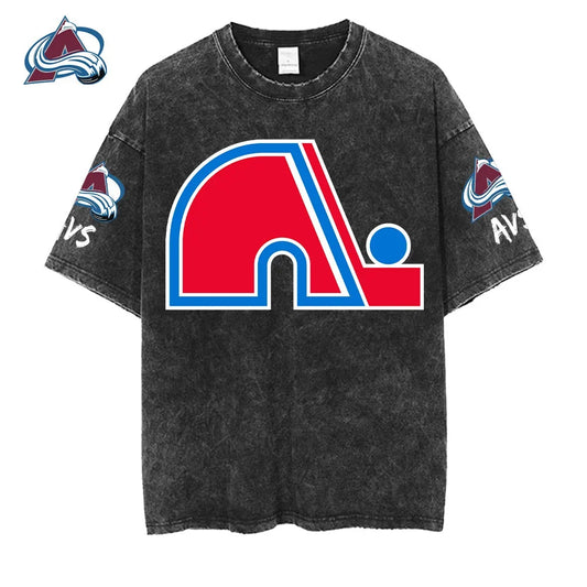 [SUPER SALE] NEW CUSTOMIZED NHL05 CAL COLORADO AVALANCHE MULTICOLOR WASHED TEE