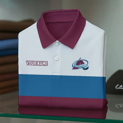 [SUPER SALE] NEW CUSTOMIZED NHL05 CAL COLORADO AVALANCHE POLO SHIRT