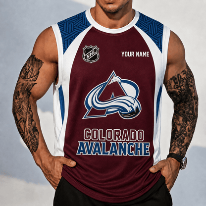 [SUPER SALE] NEW CUSTOMIZED NHL05 CAL COLORADO AVALANCHE TANK TOP & GYM SHIRT