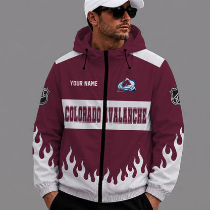 [SUPER SALE] NEW CUSTOMIZED NHL05 CAL COLORADO AVALANCHE WINDBREAKER JACKET