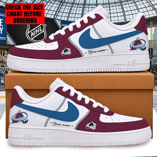 [SUPER SALE] NEW CUSTOMIZED NHL05 CAL COLORADO AVALANCHE AF1 SHOES