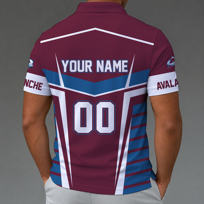 [SUPER SALE] NEW CUSTOMIZED NHL05 CAL COLORADO AVALANCHE POLO SHIRT