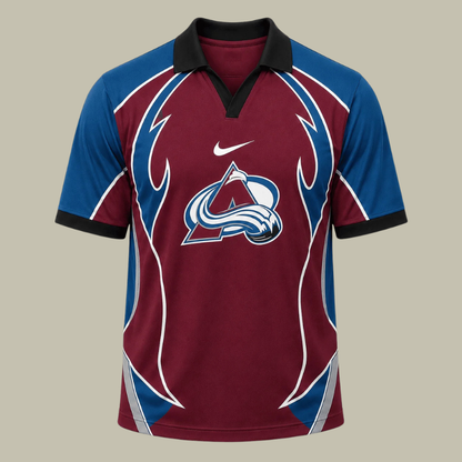 [SUPER SALE] NEW CUSTOMIZED NHL05 CAL COLORADO AVALANCHE POLO SHIRT