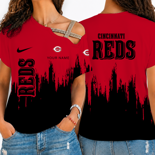 [FLASH SALE] NEW CUSTOMIZED MLB05 CRS CINCINNATI KHAKIS SHOULDER SHIRT