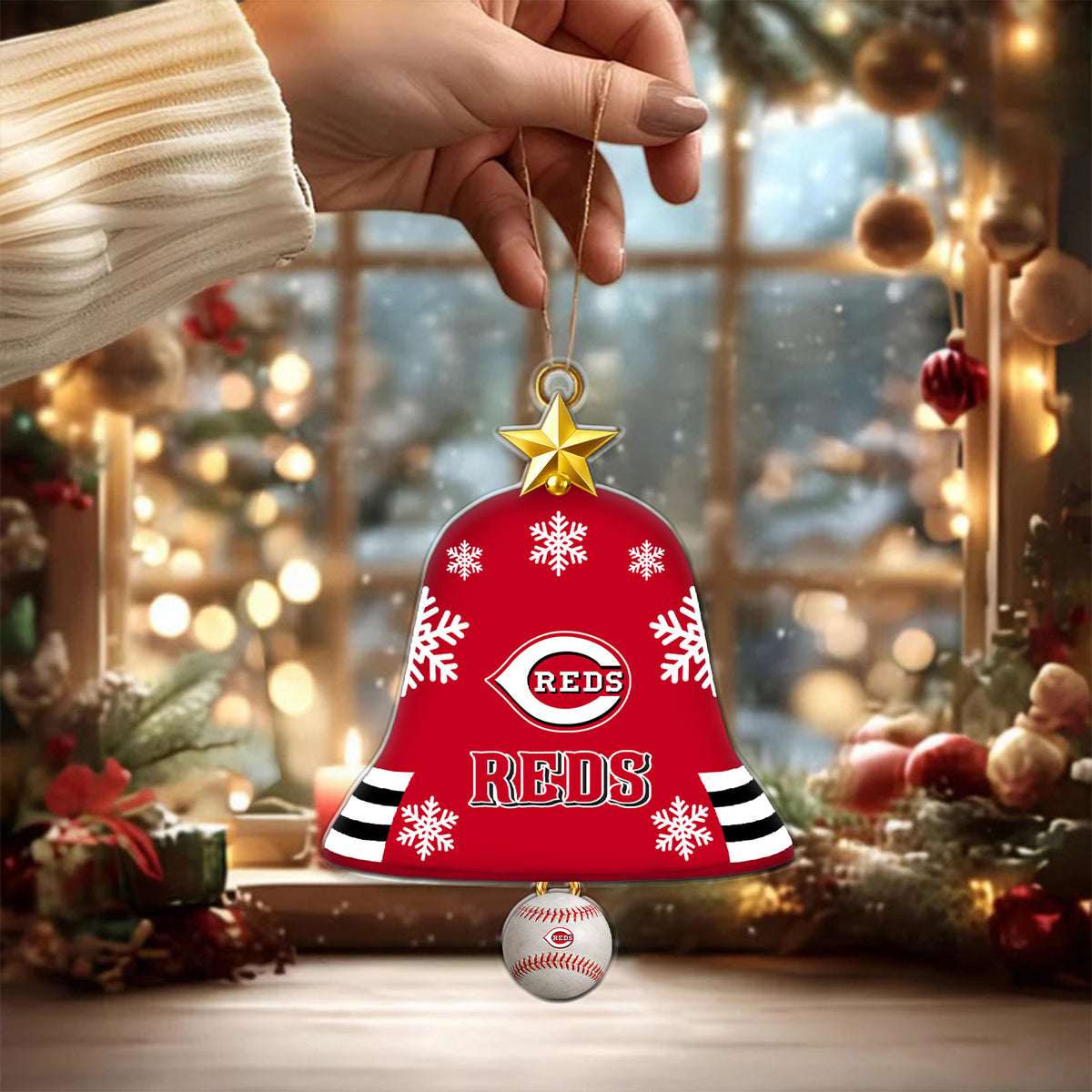 [FLASH SALE] NEW CUSTOMIZED MLB05 CRS CINCINNATI REDS CHRISTMAS ACRYLIC ORNAMENT