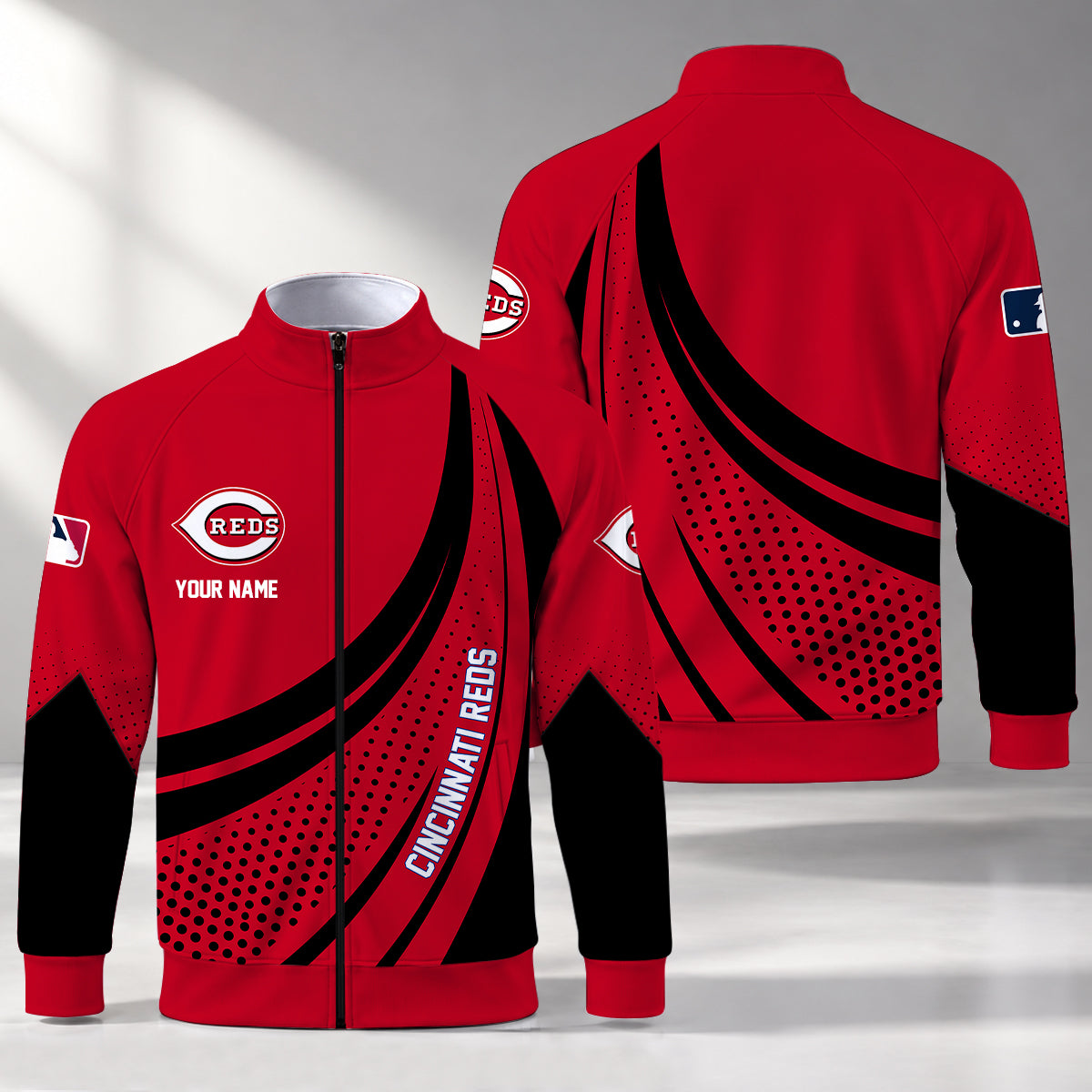 [FLASH SALE] NEW CUSTOMIZED MLB05 CRS CINCINNATI REDS STAND COLLAR JACKET