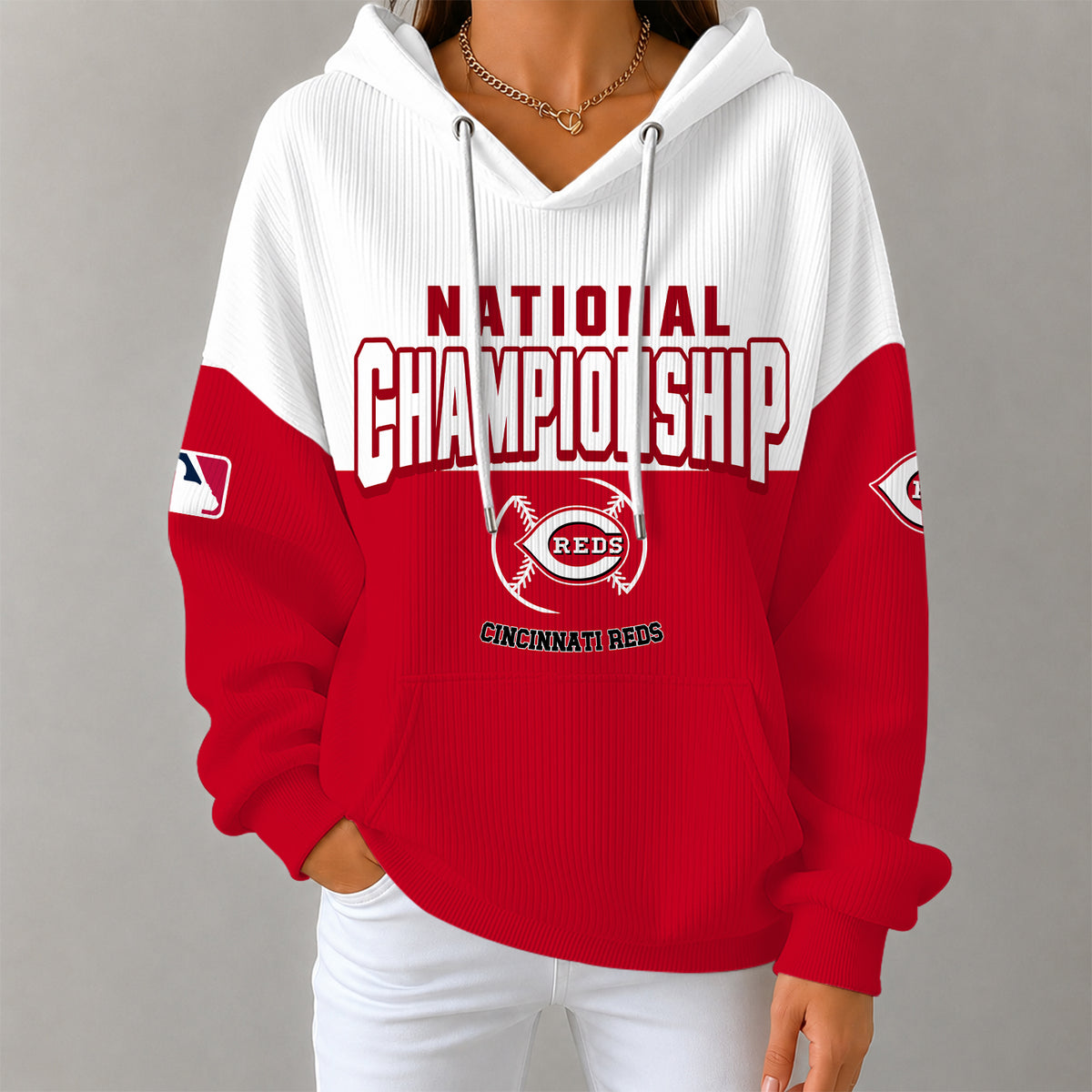 [FLASH SALE] NEW CUSTOMIZED MLB05 CRS CINCINNATI REDS RIBBED HOODIE & SWEATSHIRT