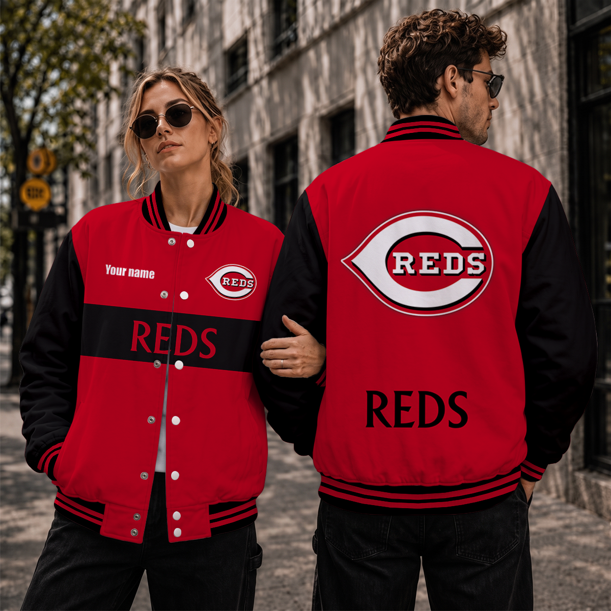 [FLASH SALE] NEW CUSTOMIZED MLB05 CRS CINCINNATI REDS SATIN VARSITY & BASEBALL JACKET