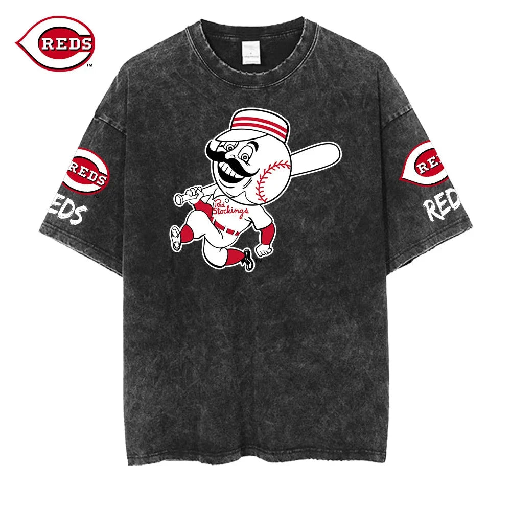 [FLASH SALE] NEW CUSTOMIZED MLB05 CRS CINCINNATI REDS MULTICOLOR WASHED TEE