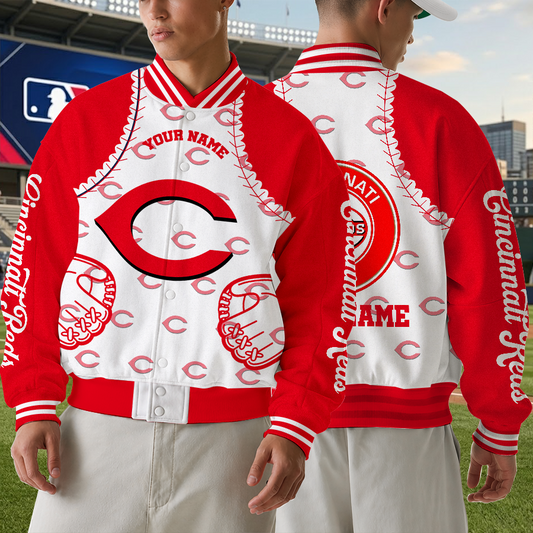 [FLASH SALE] NEW CUSTOMIZED MLB05 CRS CINCINNATI REDS SATIN VARSITY & BASEBALL JACKET